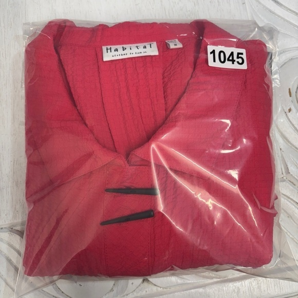 Habitat Clothes to Live In Rayon Blend Button Blouse Cardigan Jacket M Pink - Picture 7 of 7